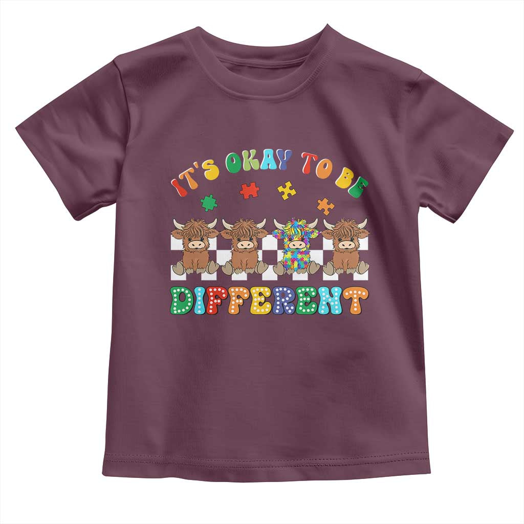 It’s Okay To Be Different Autism Awareness Toddler T Shirt Autistic Cow Positivity Vibe