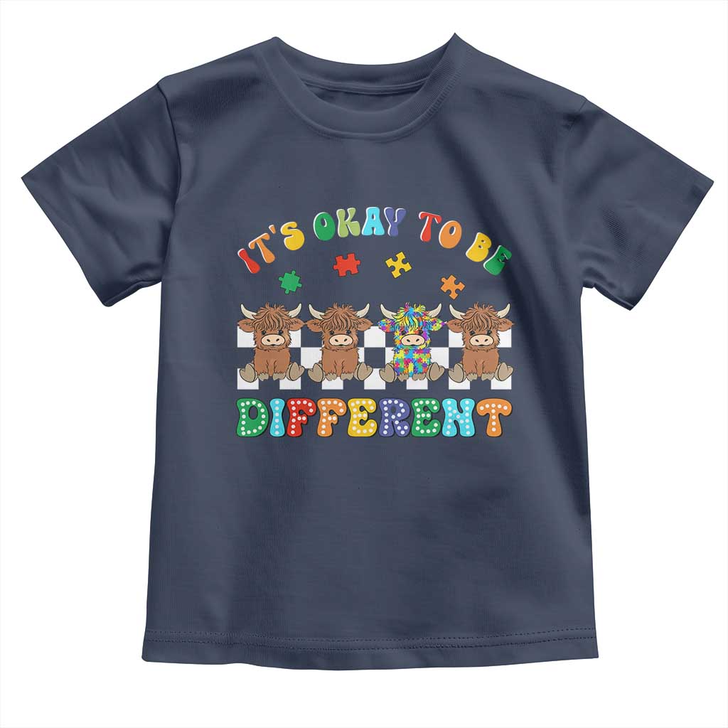 It’s Okay To Be Different Autism Awareness Toddler T Shirt Autistic Cow Positivity Vibe