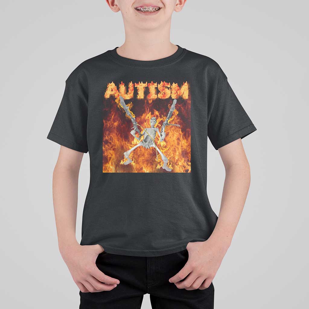 Autism Skeleton Meme T Shirt For Kid