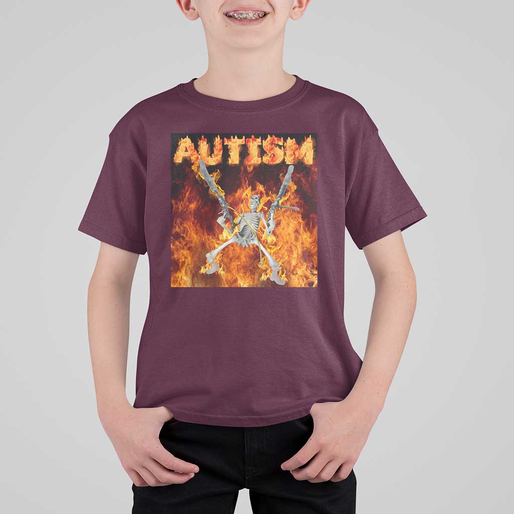Autism Skeleton Meme T Shirt For Kid
