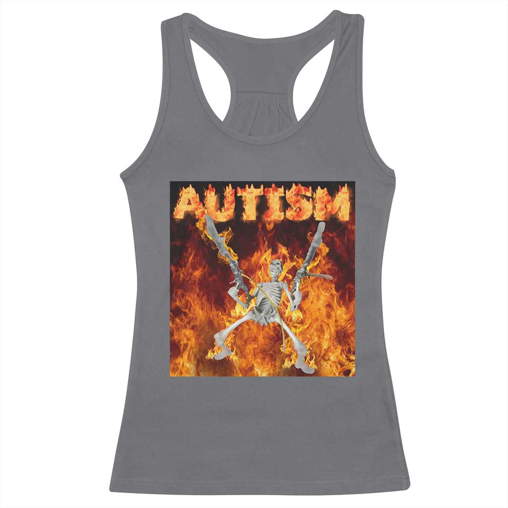 Autism Skeleton Meme Racerback Tank Top