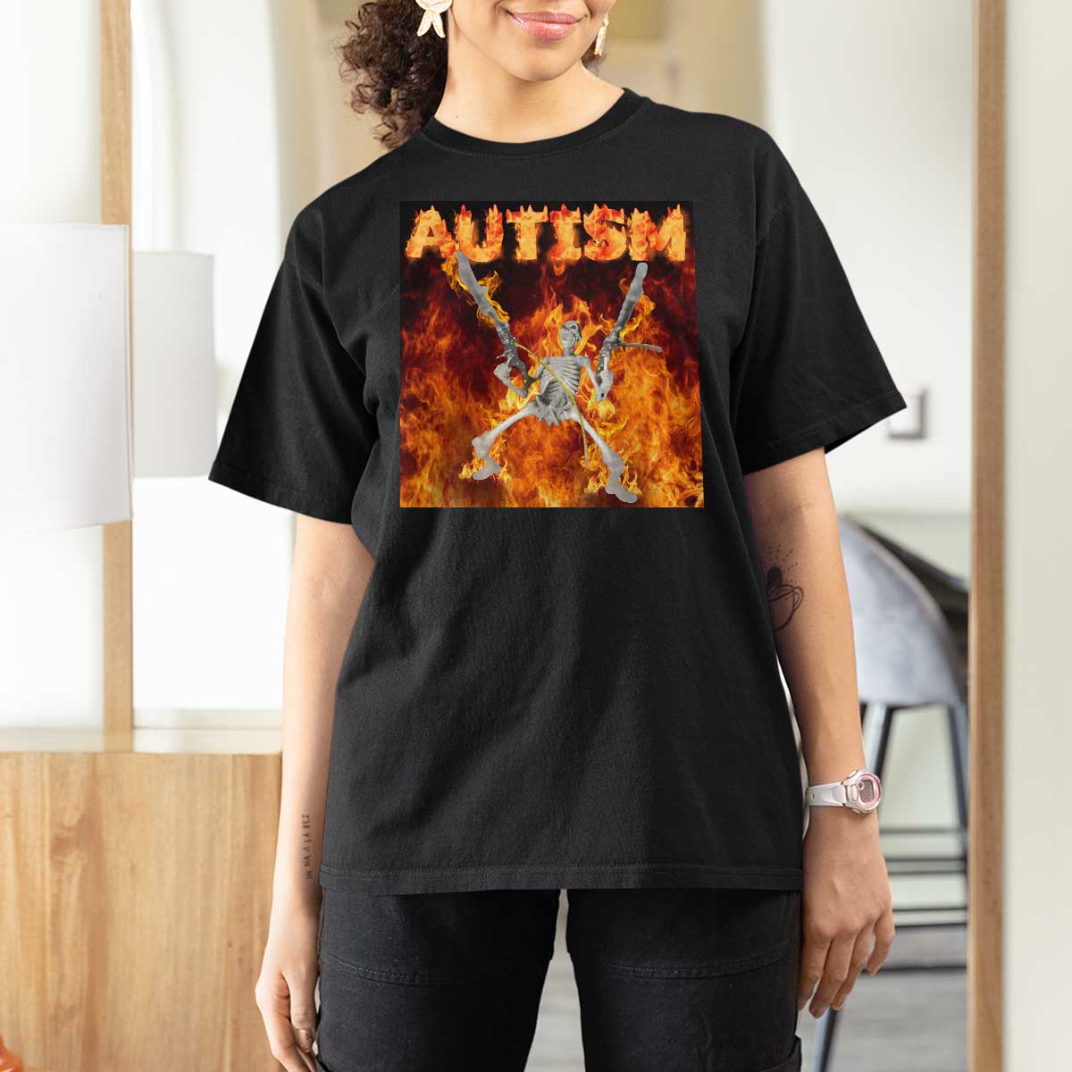 Autism Skeleton Meme T Shirt For Women