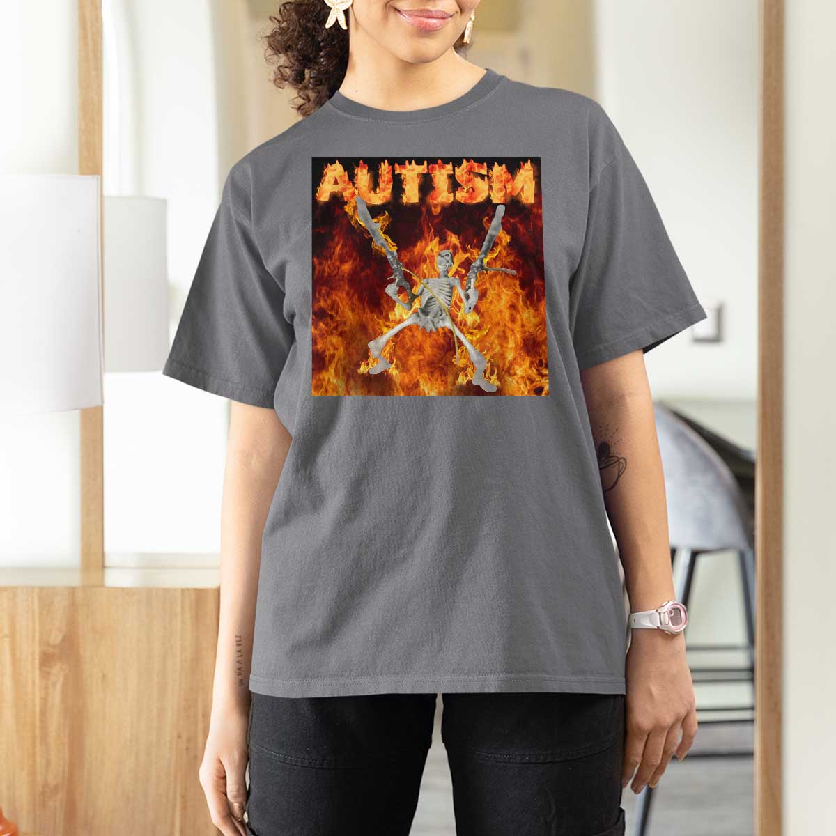 Autism Skeleton Meme T Shirt For Women