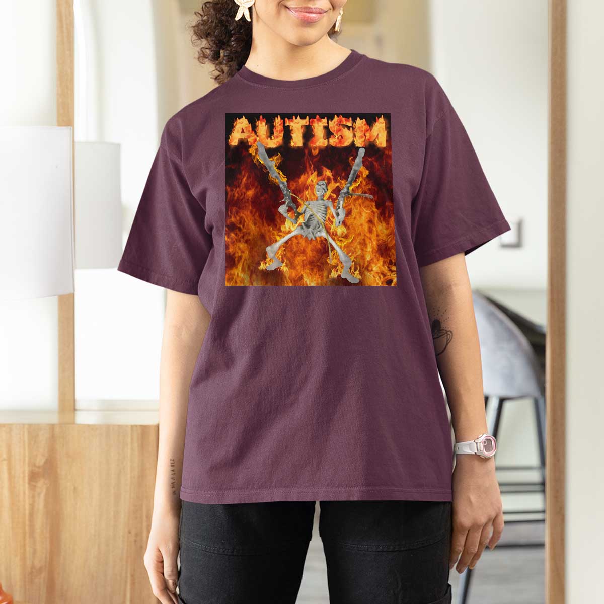 Autism Skeleton Meme T Shirt For Women