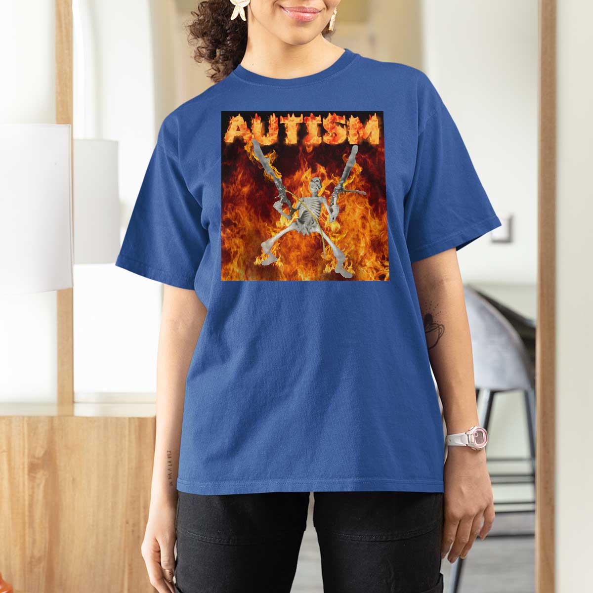 Autism Skeleton Meme T Shirt For Women