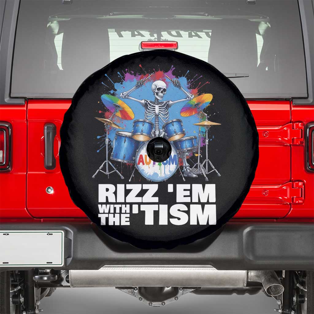 Autism Skeleton Meme Spare Tire Cover Rizz Em With The Tism Meme Autistic Drummer