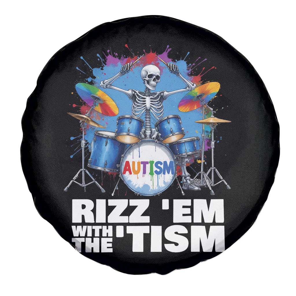 Autism Skeleton Meme Spare Tire Cover Rizz Em With The Tism Meme Autistic Drummer