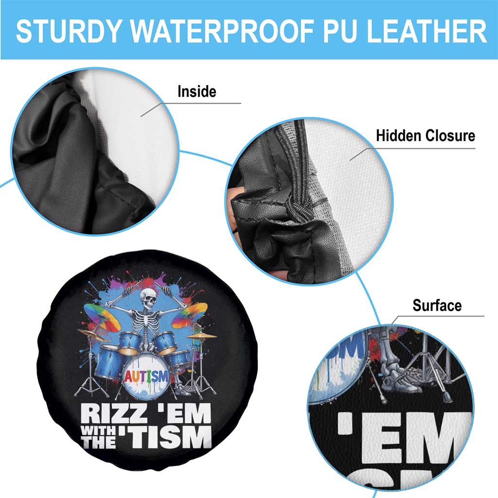 Autism Skeleton Meme Spare Tire Cover Rizz Em With The Tism Meme Autistic Drummer