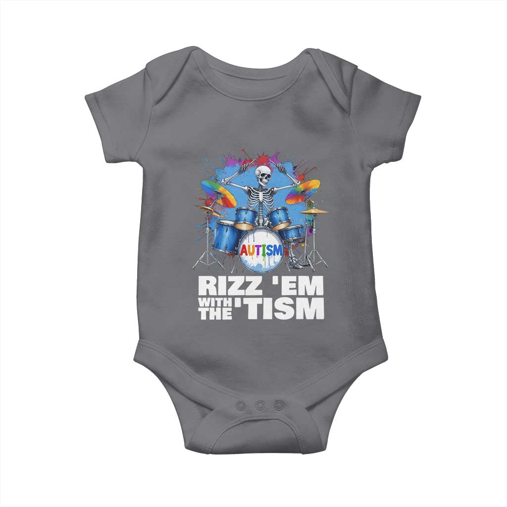 Autism Skeleton Meme Baby Onesie Rizz Em With The Tism Meme Autistic Drummer