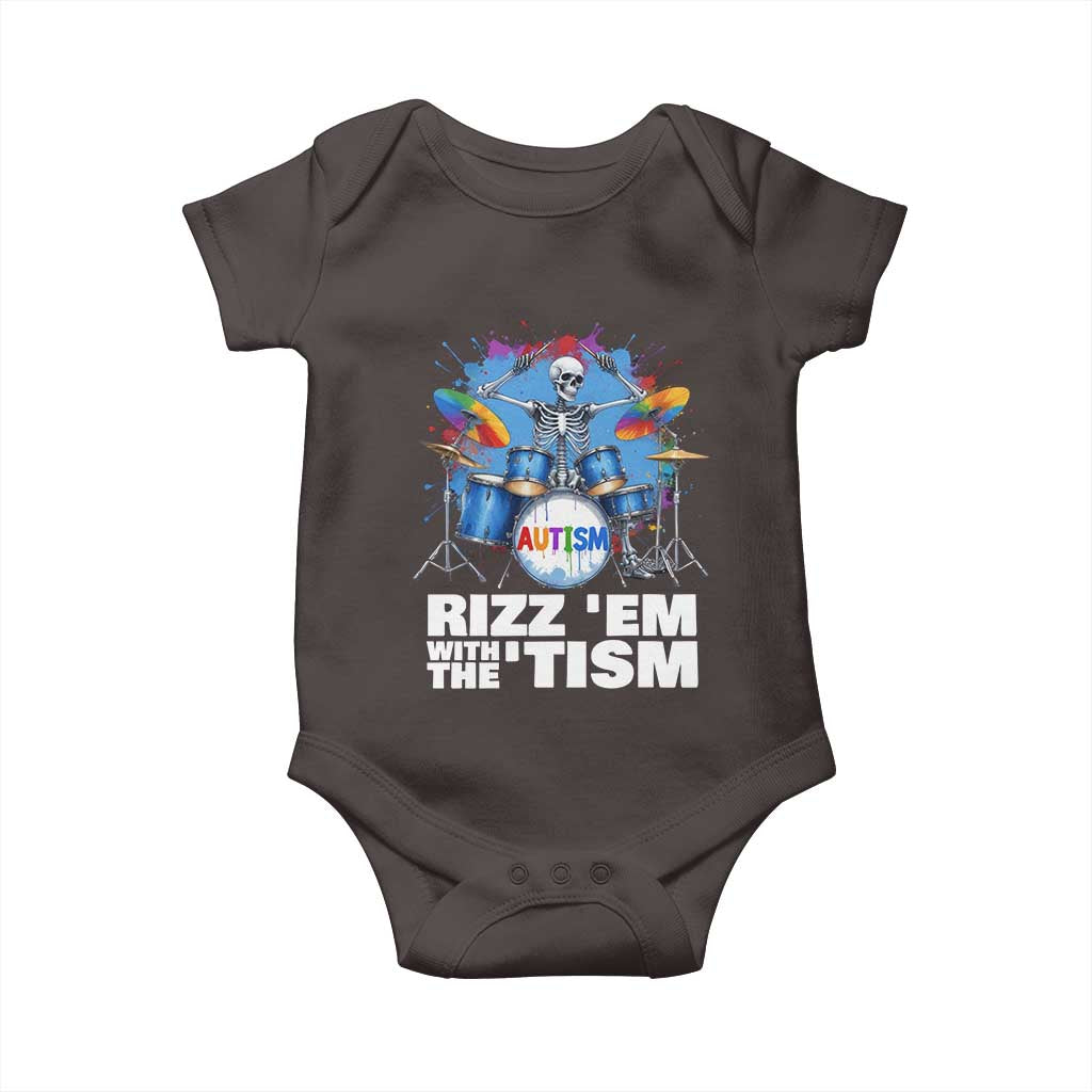 Autism Skeleton Meme Baby Onesie Rizz Em With The Tism Meme Autistic Drummer