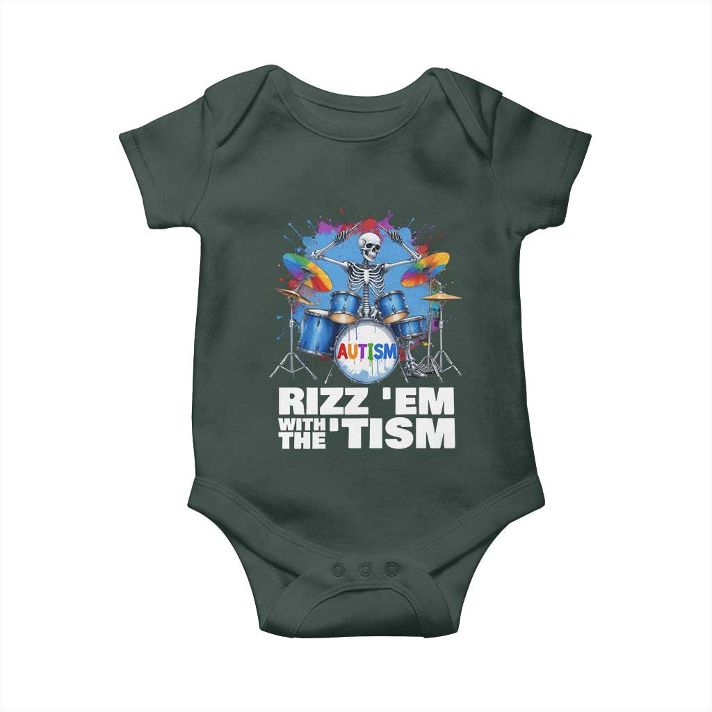 Autism Skeleton Meme Baby Onesie Rizz Em With The Tism Meme Autistic Drummer