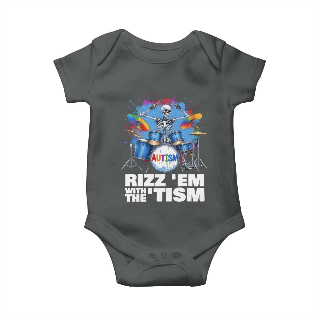 Autism Skeleton Meme Baby Onesie Rizz Em With The Tism Meme Autistic Drummer