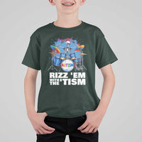 Autism Skeleton Meme T Shirt For Kid Rizz Em With The Tism Meme Autistic Drummer