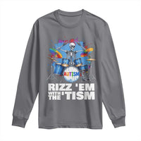 Autism Skeleton Meme Long Sleeve Shirt Rizz Em With The Tism Meme Autistic Drummer