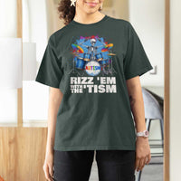 Autism Skeleton Meme T Shirt For Women Rizz Em With The Tism Meme Autistic Drummer