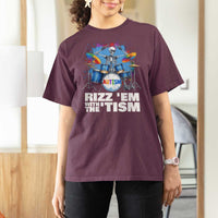Autism Skeleton Meme T Shirt For Women Rizz Em With The Tism Meme Autistic Drummer