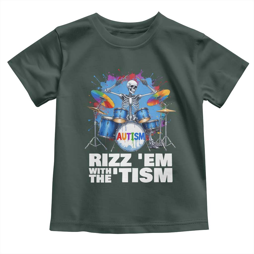 Autism Skeleton Meme Toddler T Shirt Rizz Em With The Tism Meme Autistic Drummer