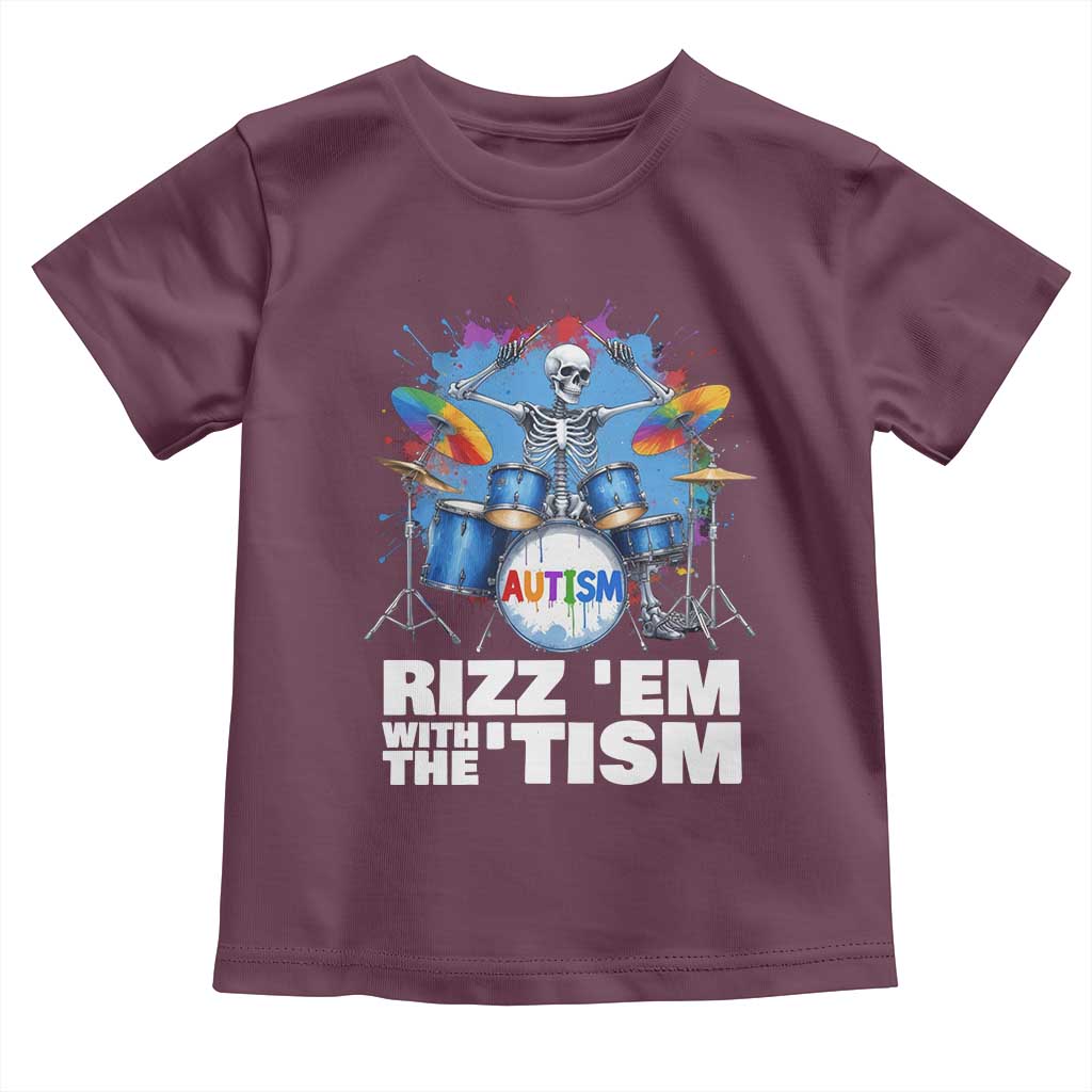 Autism Skeleton Meme Toddler T Shirt Rizz Em With The Tism Meme Autistic Drummer