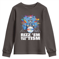 Autism Skeleton Meme Youth Sweatshirt Rizz Em With The Tism Meme Autistic Drummer