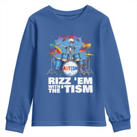 Autism Skeleton Meme Youth Sweatshirt Rizz Em With The Tism Meme Autistic Drummer