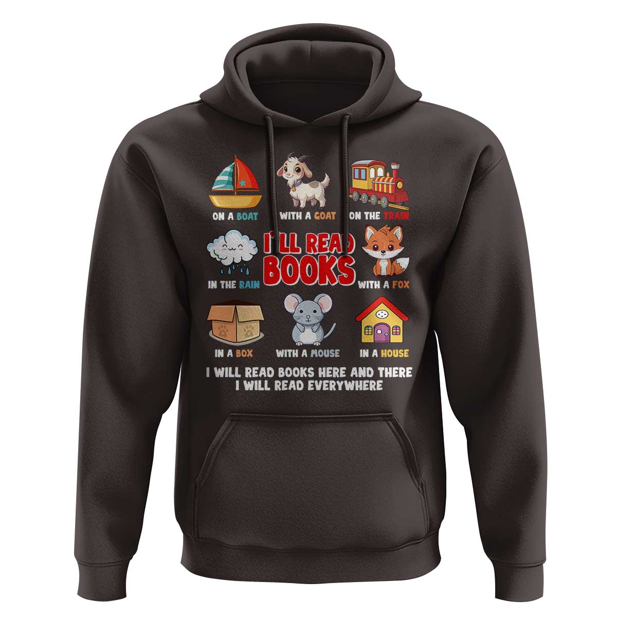 I Will Read Books On A Boat & Everywhere Reading Gifts Hoodie