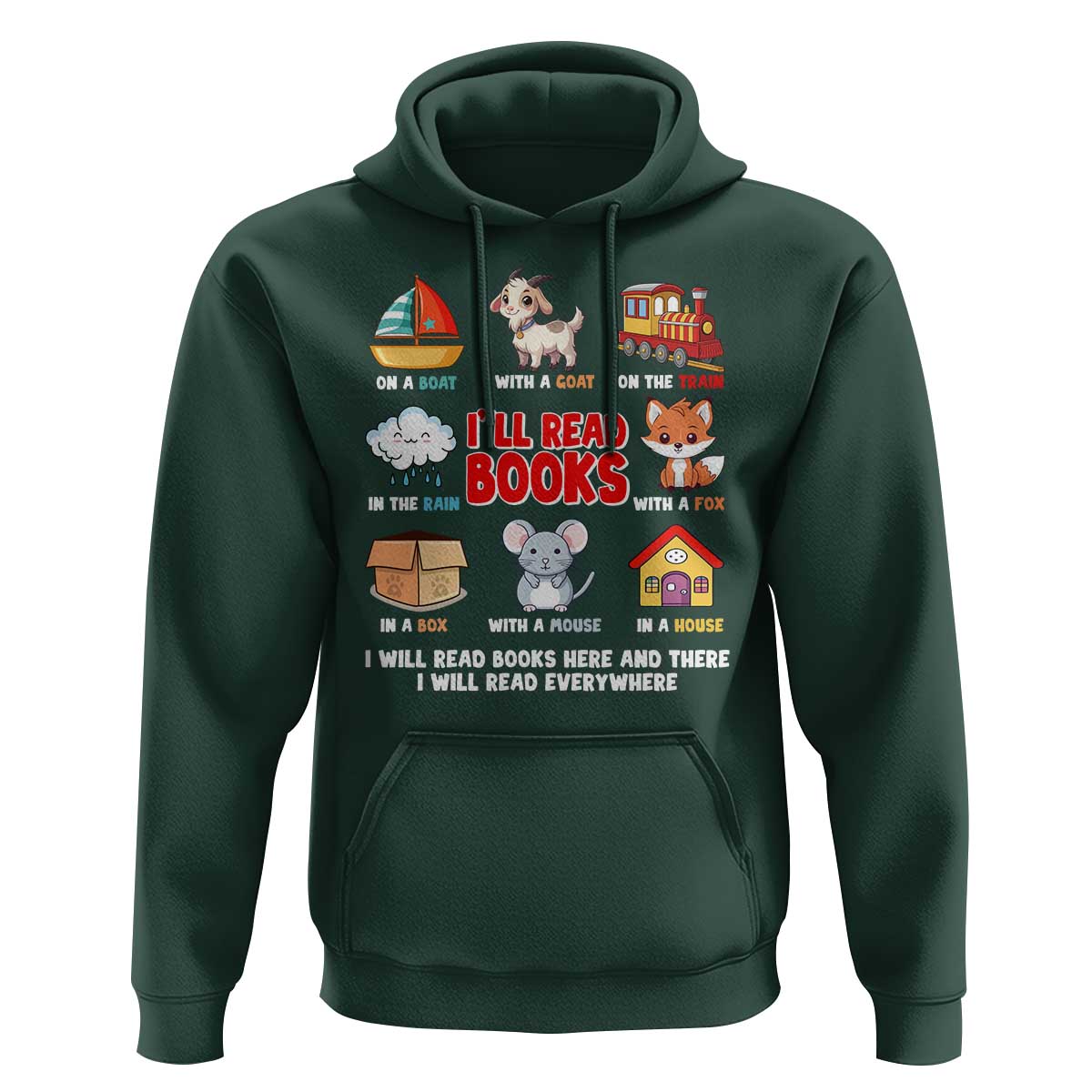 I Will Read Books On A Boat & Everywhere Reading Gifts Hoodie