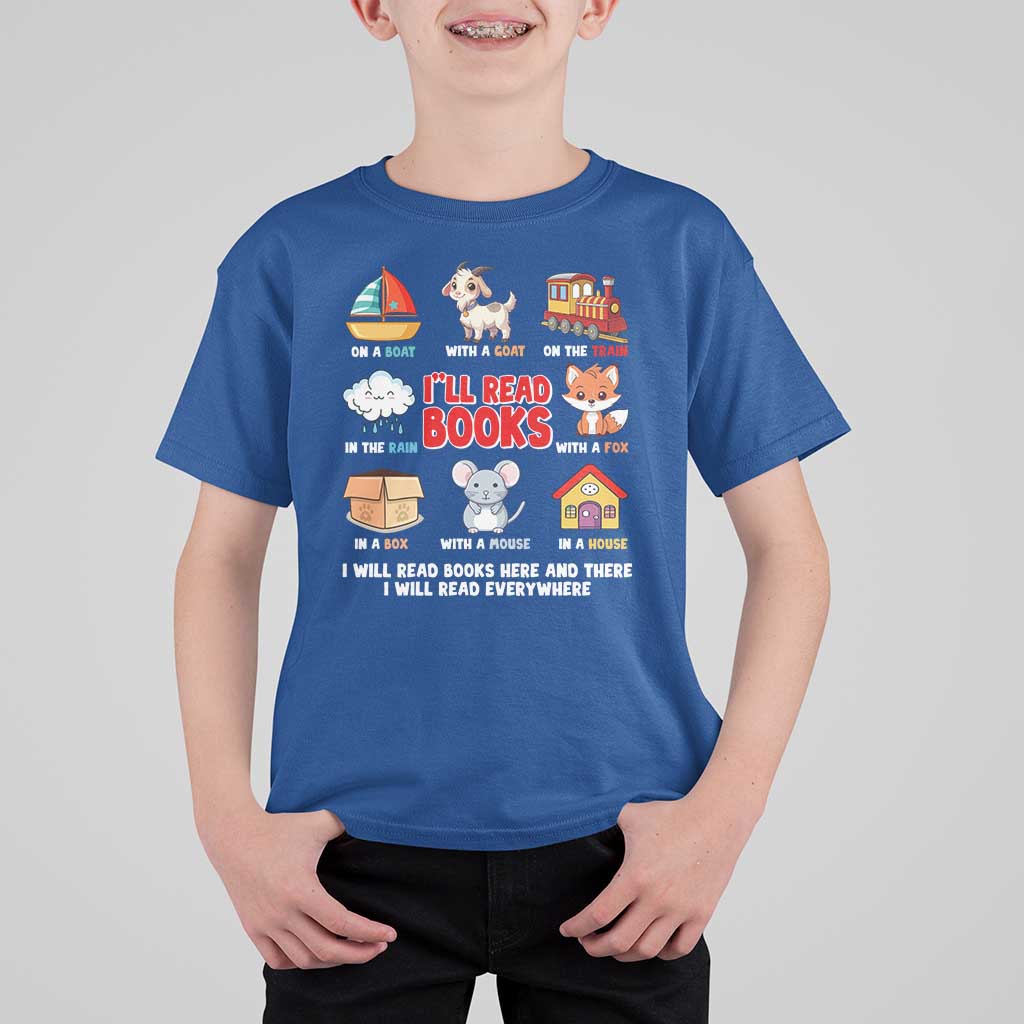 I Will Read Books On A Boat & Everywhere Reading Gifts T Shirt For Kid