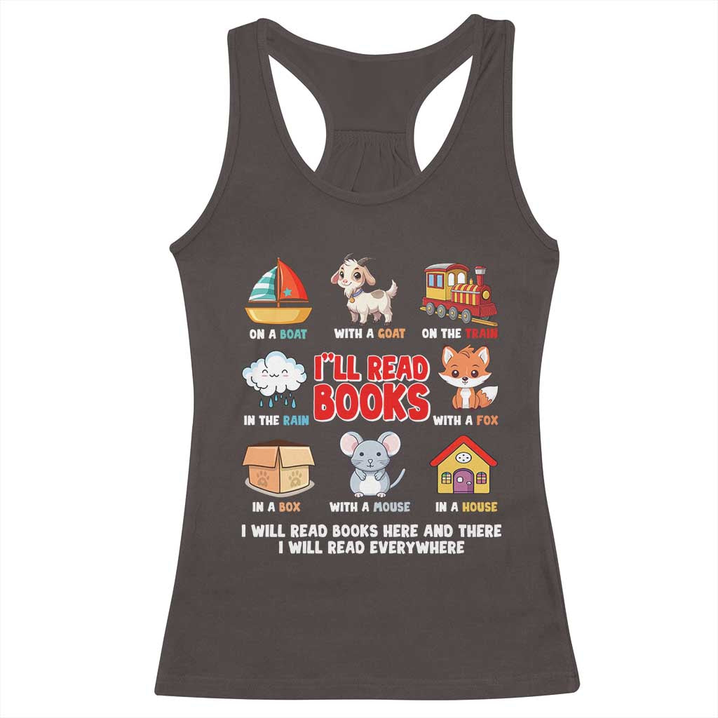I Will Read Books On A Boat & Everywhere Reading Gifts Racerback Tank Top