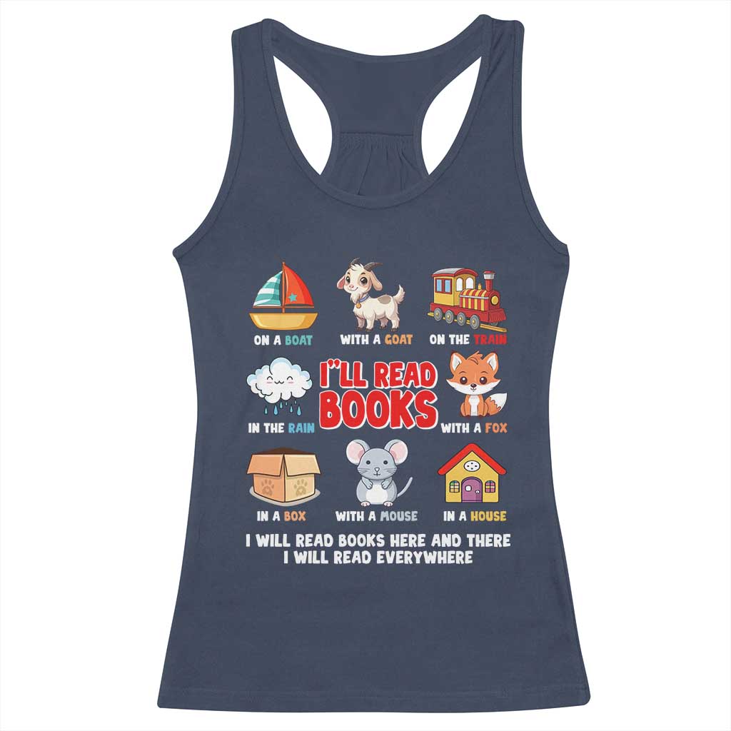 I Will Read Books On A Boat & Everywhere Reading Gifts Racerback Tank Top