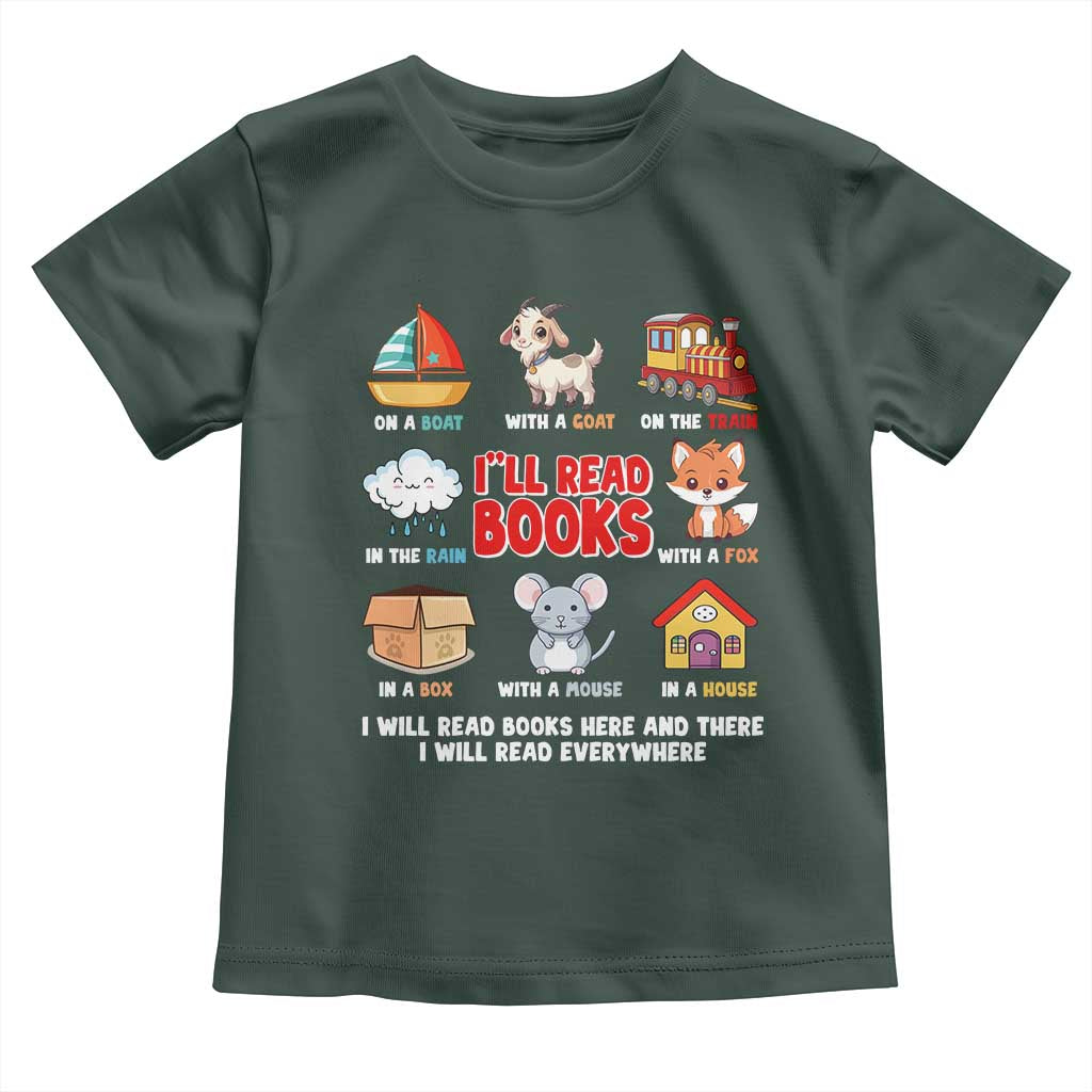 I Will Read Books On A Boat & Everywhere Reading Gifts Toddler T Shirt