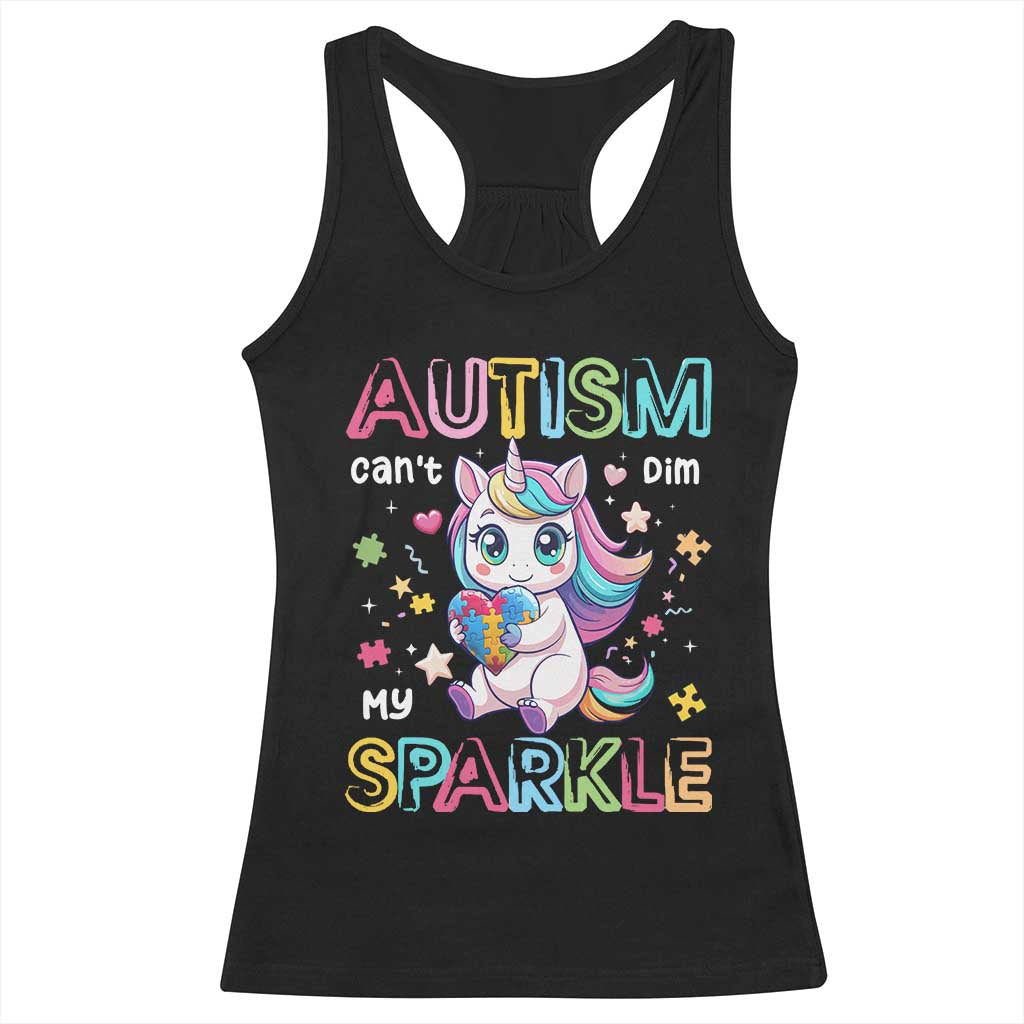 Autism Awareness Unicorn Racerback Tank Top For Autism Mom Girls