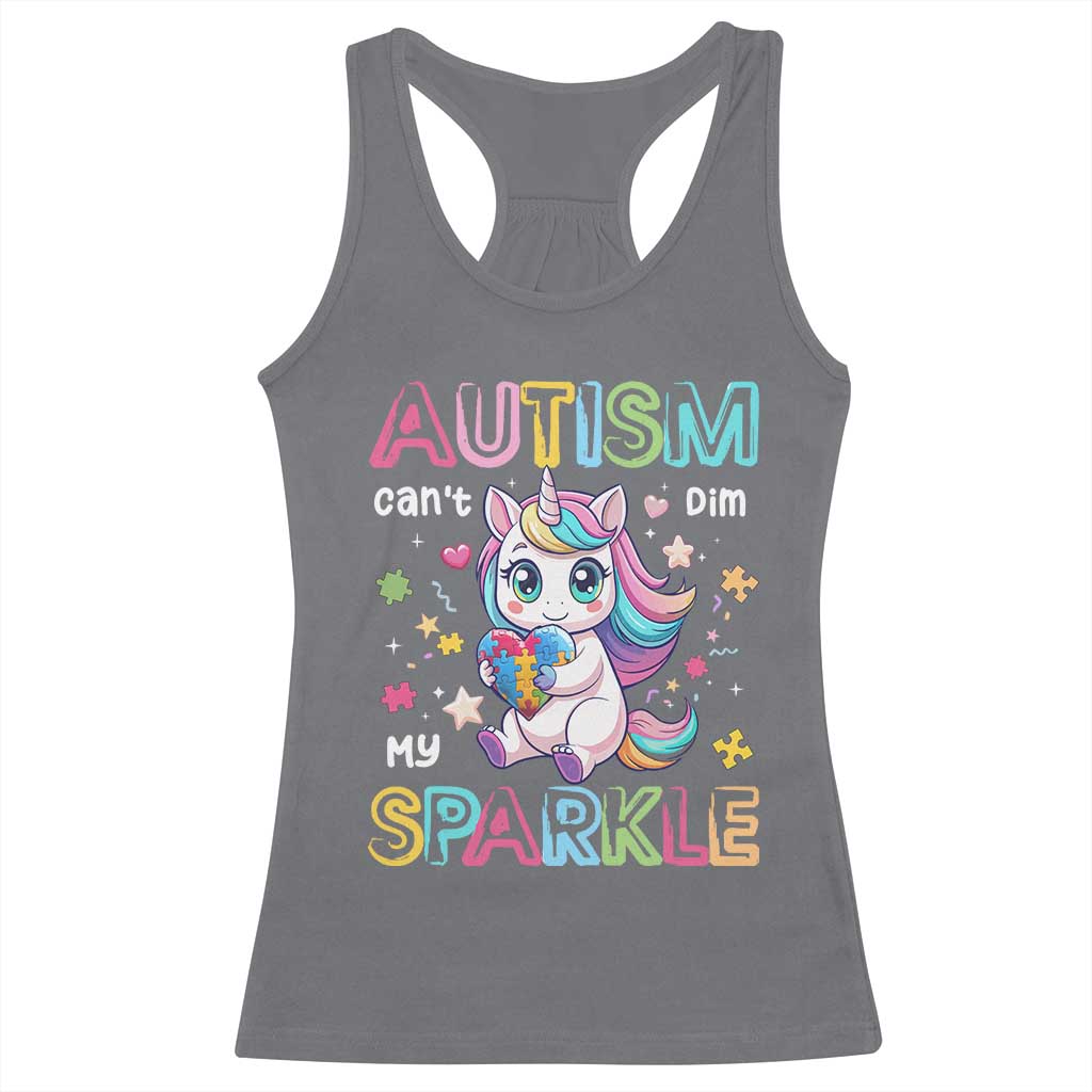 Autism Awareness Unicorn Racerback Tank Top For Autism Mom Girls