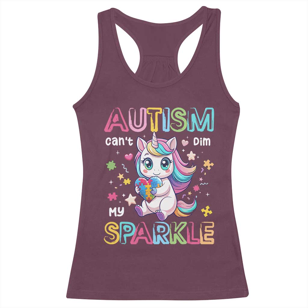 Autism Awareness Unicorn Racerback Tank Top For Autism Mom Girls