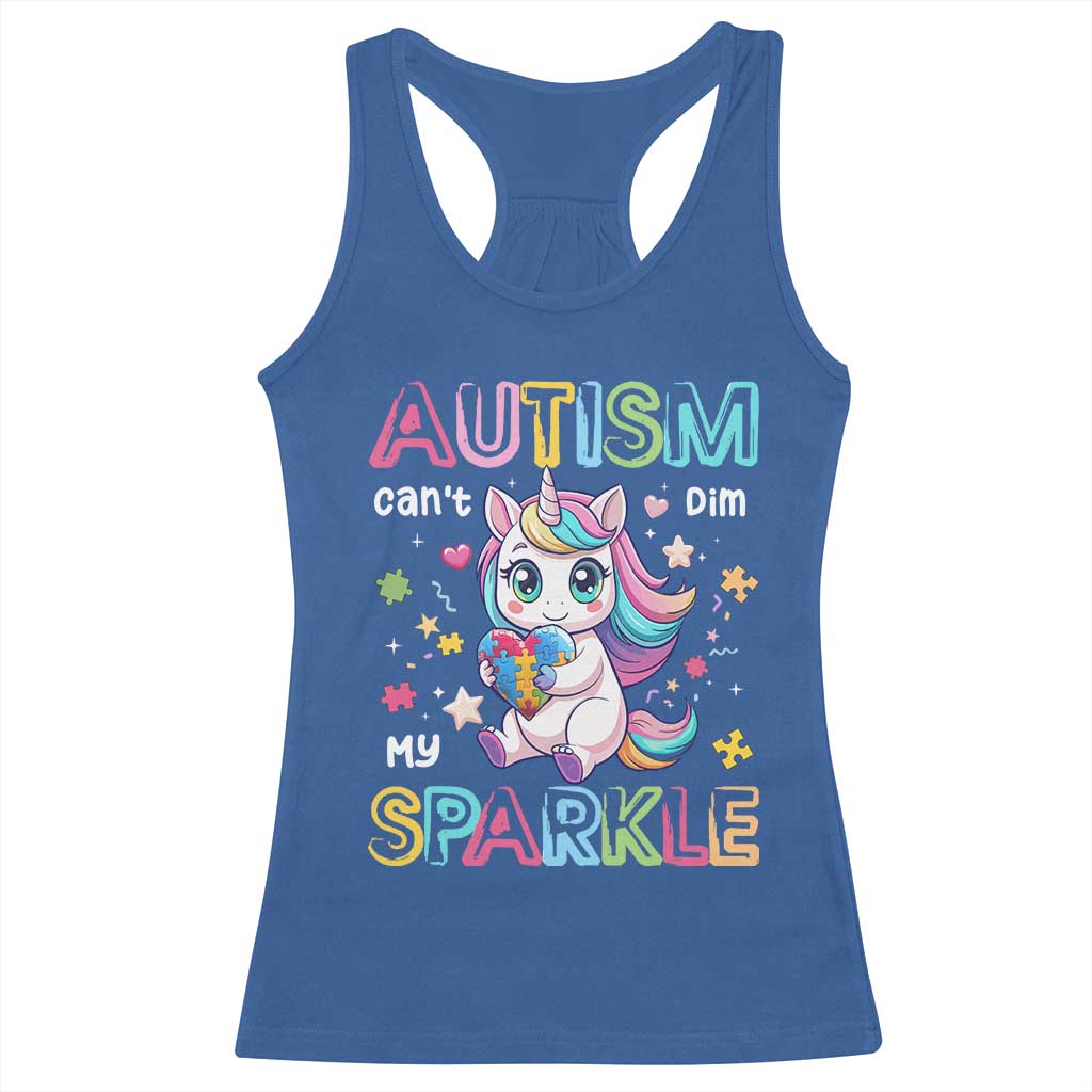Autism Awareness Unicorn Racerback Tank Top For Autism Mom Girls