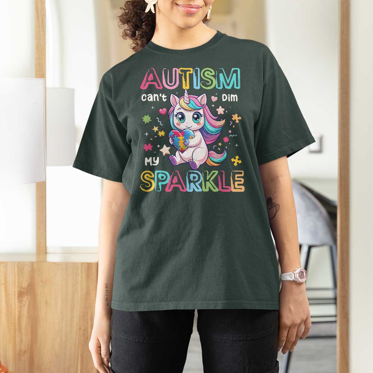 Autism Awareness Unicorn T Shirt For Women For Autism Mom Girls