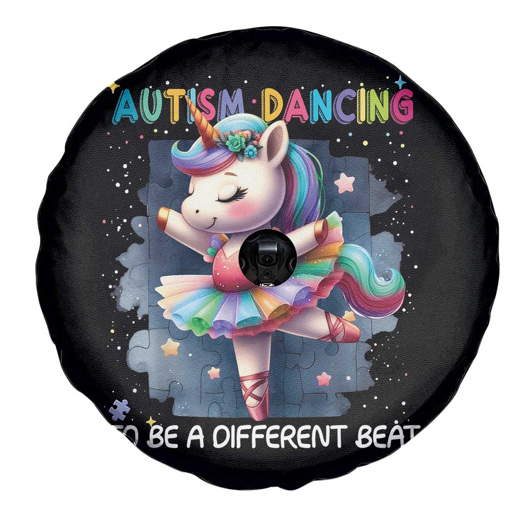Autism Awareness Unicorn Spare Tire Cover Ballet Dancing To A Different Beat