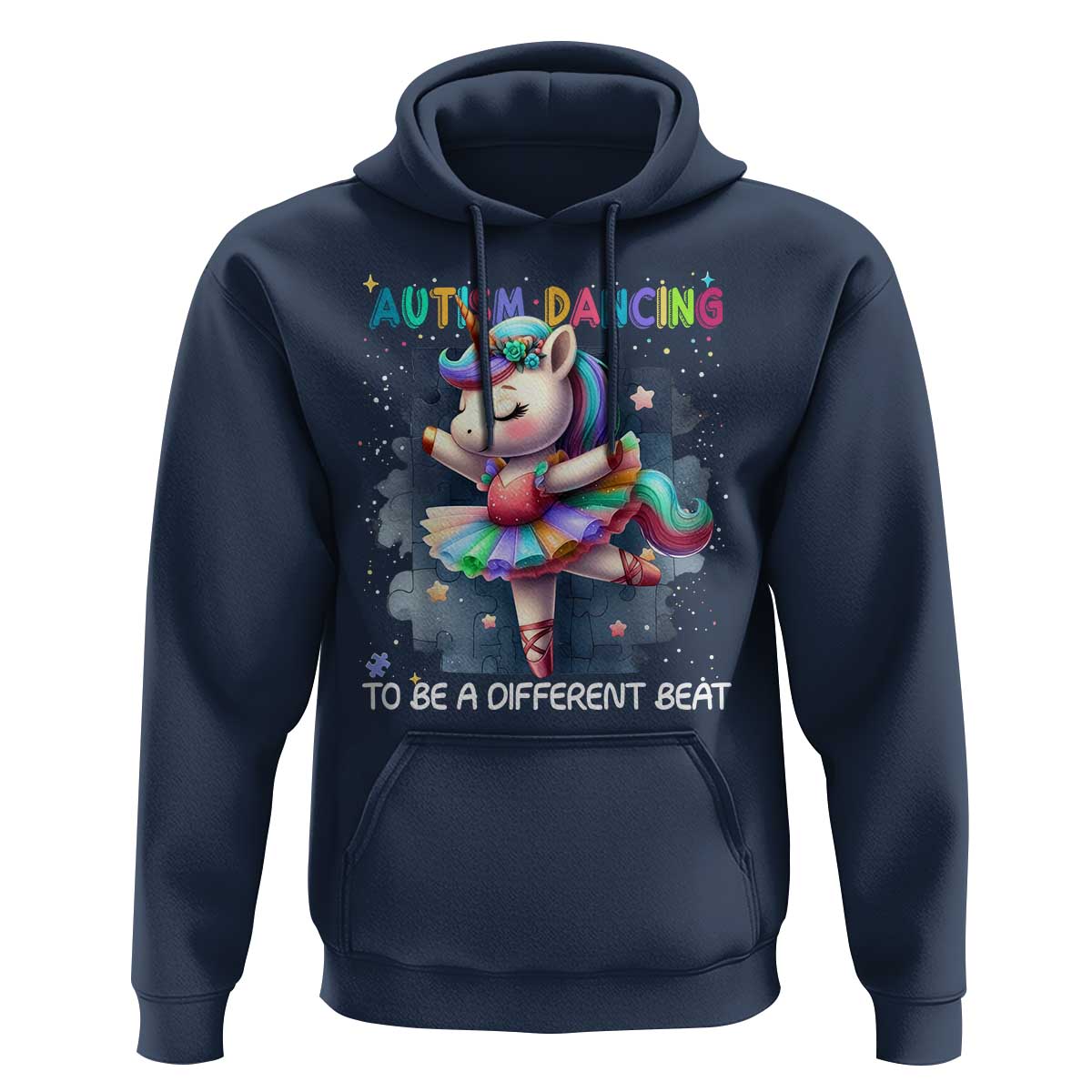 Autism Awareness Unicorn Hoodie Ballet Dancing To A Different Beat