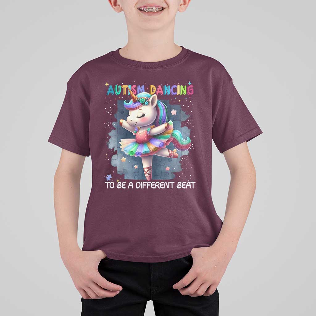 Autism Awareness Unicorn T Shirt For Kid Ballet Dancing To A Different Beat