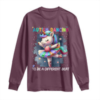 Autism Awareness Unicorn Long Sleeve Shirt Ballet Dancing To A Different Beat