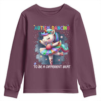 Autism Awareness Unicorn Youth Sweatshirt Ballet Dancing To A Different Beat