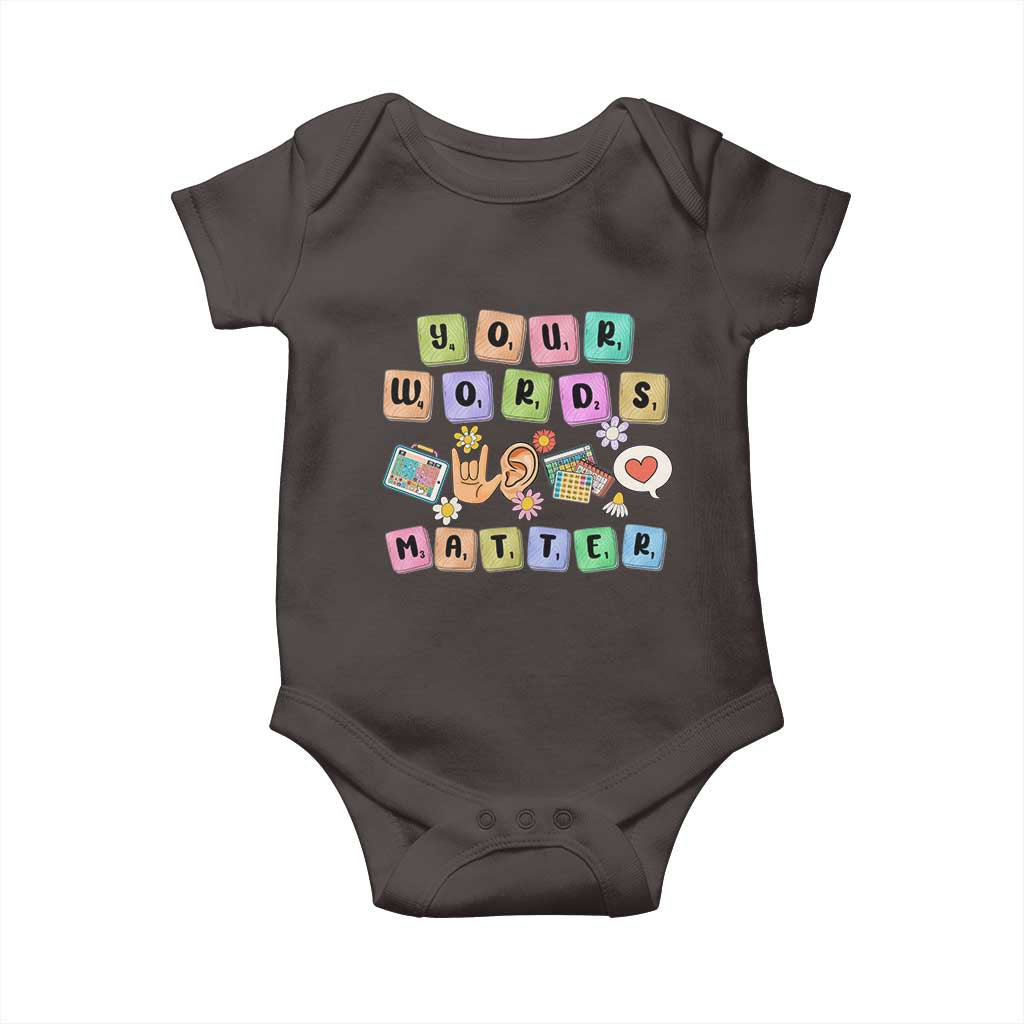 Autism Awareness Your Words Matter Baby Onesie Neurodiversity Special Education Sped Teacher