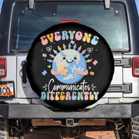 Autism Awareness Sped Teacher Spare Tire Cover Everyone Communicates Differently