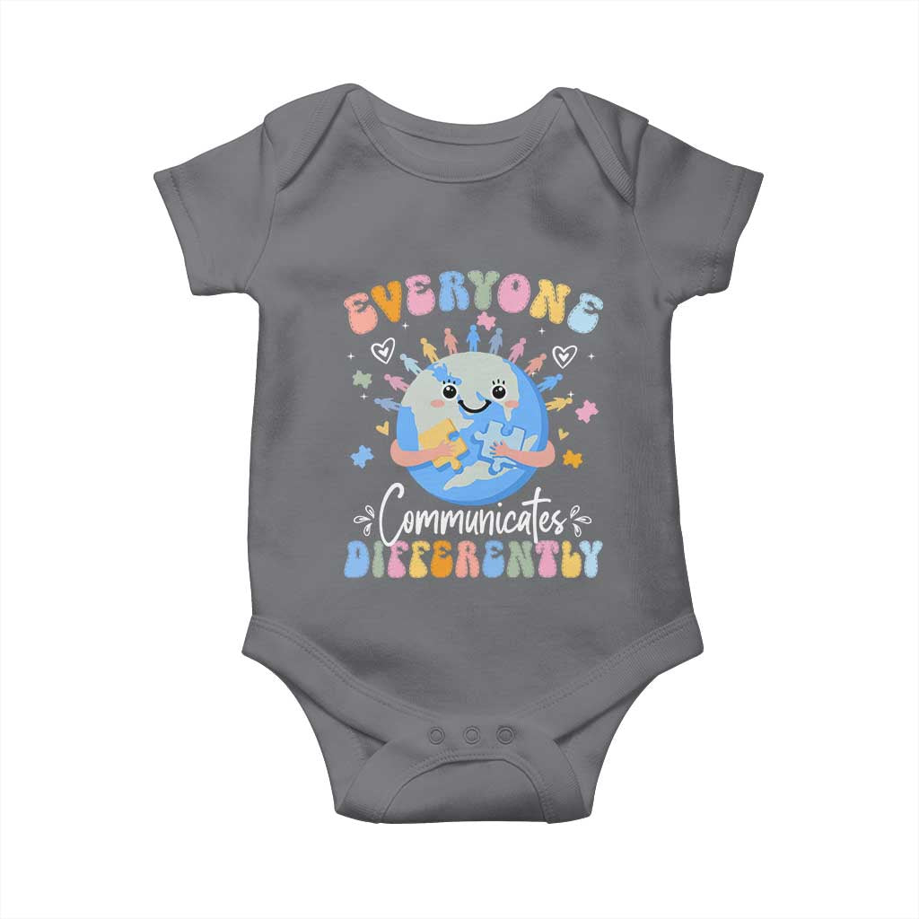 Autism Awareness Sped Teacher Baby Onesie Everyone Communicates Differently
