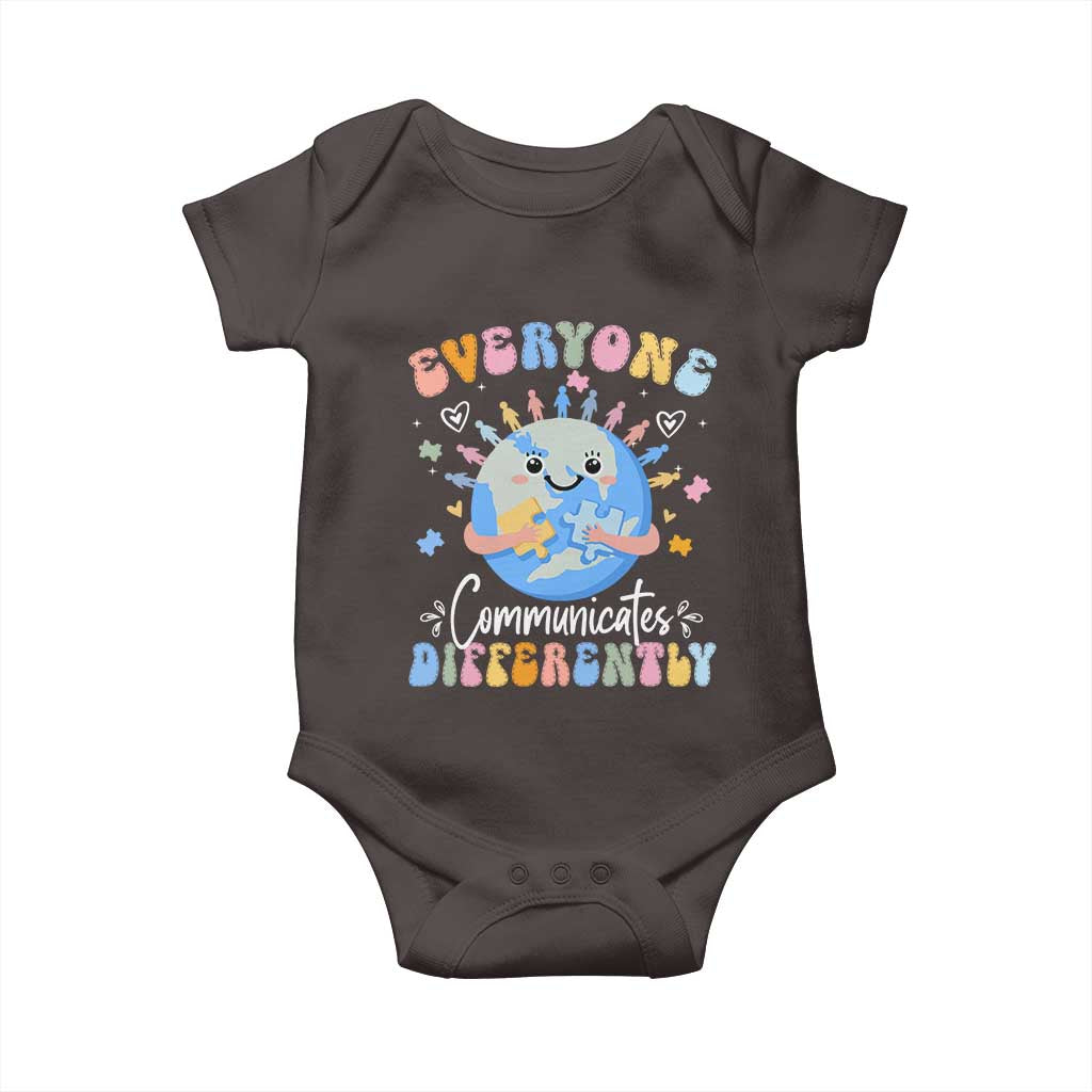 Autism Awareness Sped Teacher Baby Onesie Everyone Communicates Differently