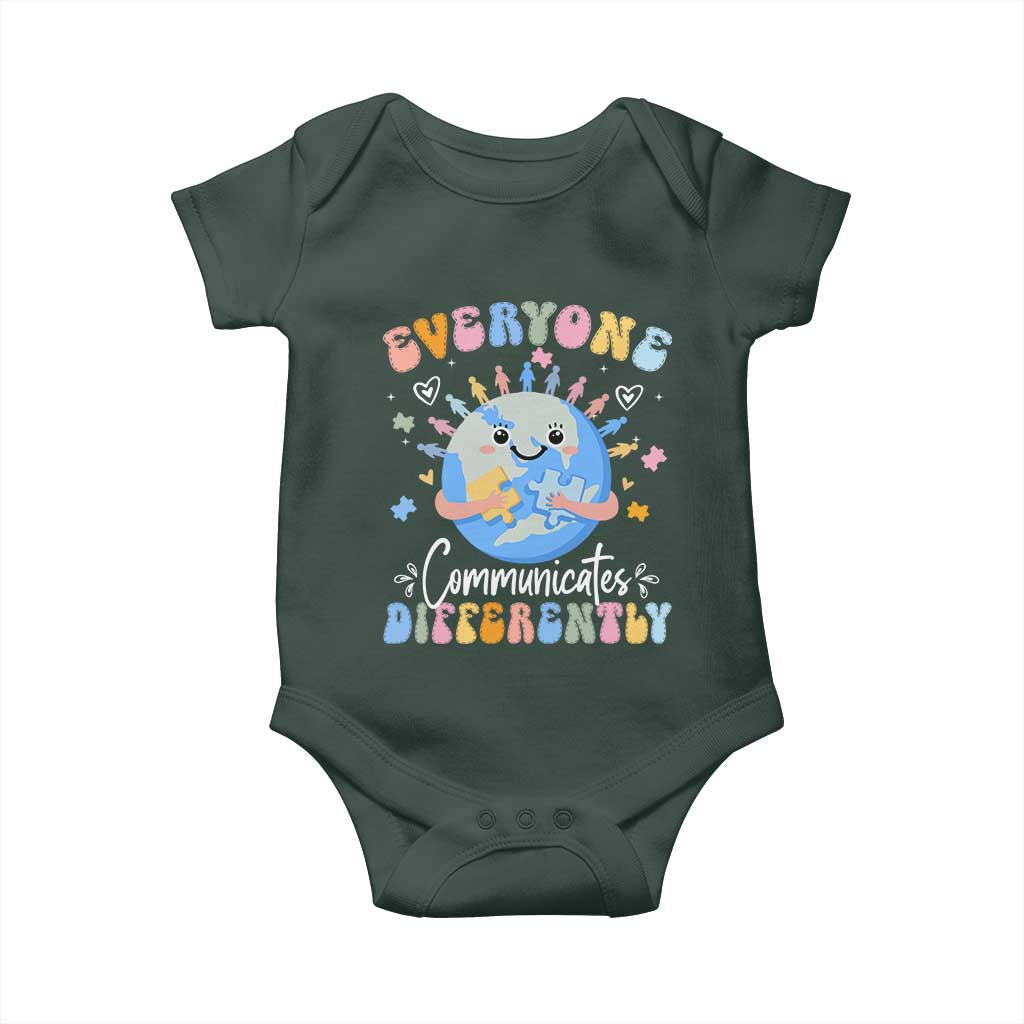 Autism Awareness Sped Teacher Baby Onesie Everyone Communicates Differently