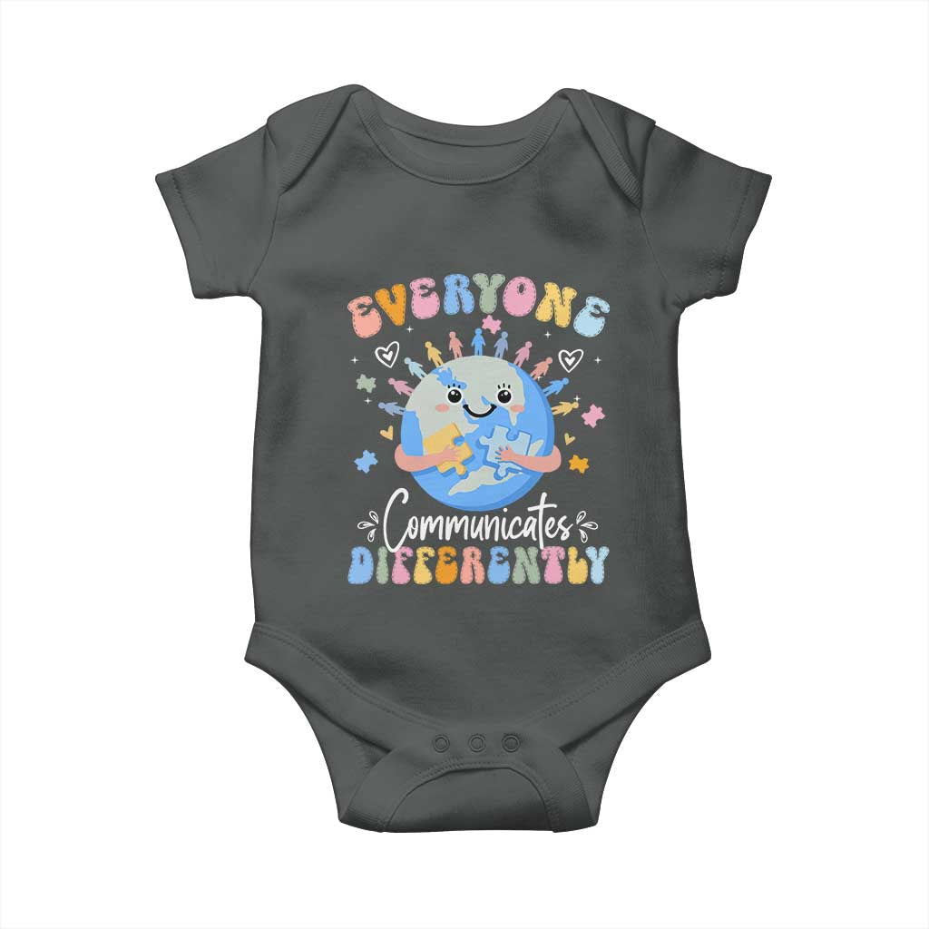 Autism Awareness Sped Teacher Baby Onesie Everyone Communicates Differently