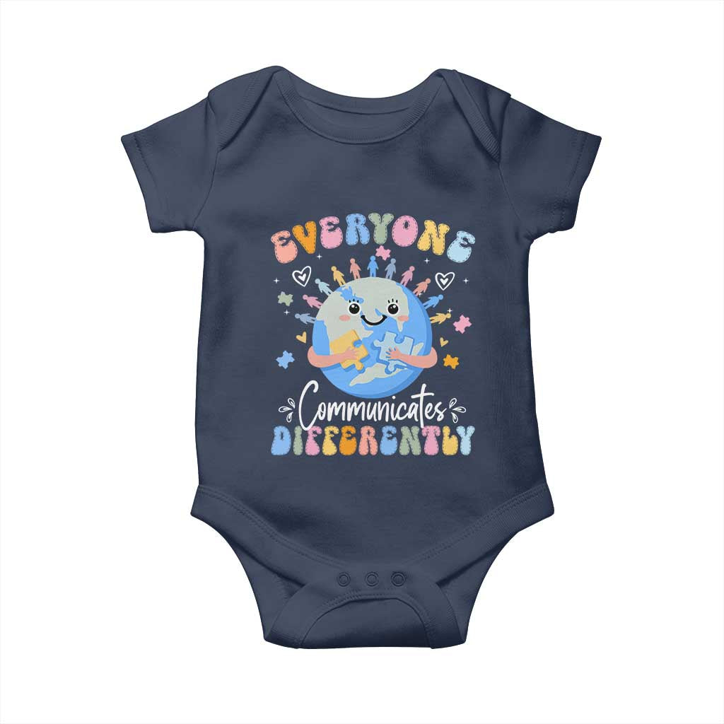 Autism Awareness Sped Teacher Baby Onesie Everyone Communicates Differently