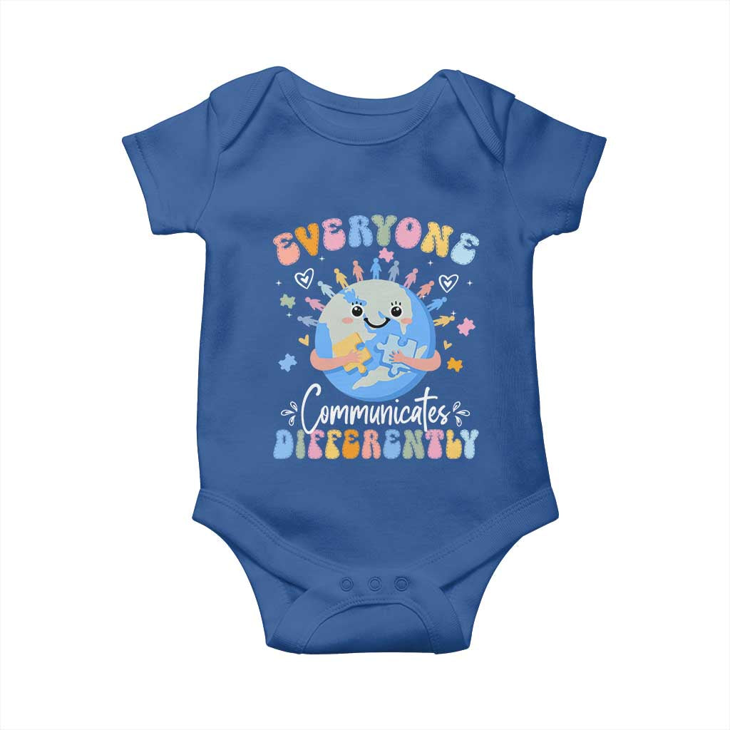 Autism Awareness Sped Teacher Baby Onesie Everyone Communicates Differently