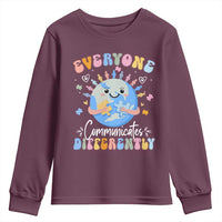 Autism Awareness Sped Teacher Youth Sweatshirt Everyone Communicates Differently