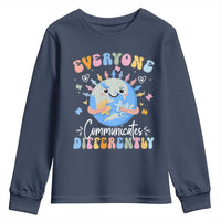 Autism Awareness Sped Teacher Youth Sweatshirt Everyone Communicates Differently